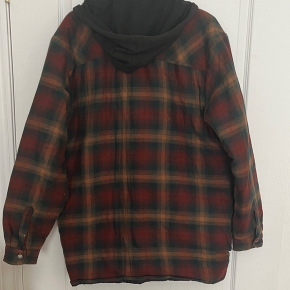 Dickies Men's Plaid Shirt Jacket - Brown, Green and Gold - Picture 5 of 9